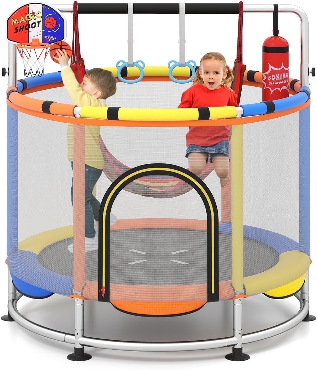 OLAKIDS 55" Trampoline for Kids Enclosure Net Heavy Duty for Boys Girls Outdoor Indoor