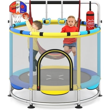OLAKIDS 55" Trampoline for Kids Enclosure Net Heavy Duty for Boys Girls Outdoor Indoor