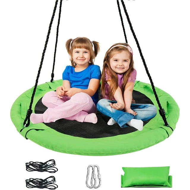 OLAKIDS Large Saucer Tree Swing, 660lbs, 40Inch with Adjustable Rope
