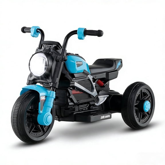 OLAKIDS 6V Kids Motorcycle with Forward & Reverse Switch, Headlight, Horn, Music, Story, USB Port, 3-Wheel Battery Powered Electric Ride on Toys for Toddler Boys Girls