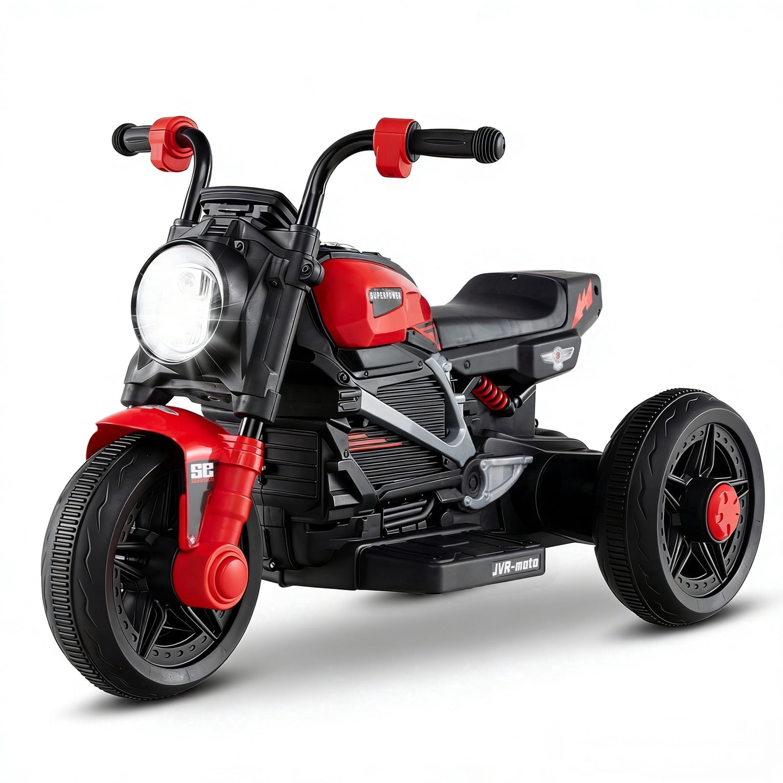 OLAKIDS 6V Kids Motorcycle with Forward & Reverse Switch, Headlight, Horn, Music, Story, USB Port, 3-Wheel Battery Powered Electric Ride on Toys for Toddler Boys Girls