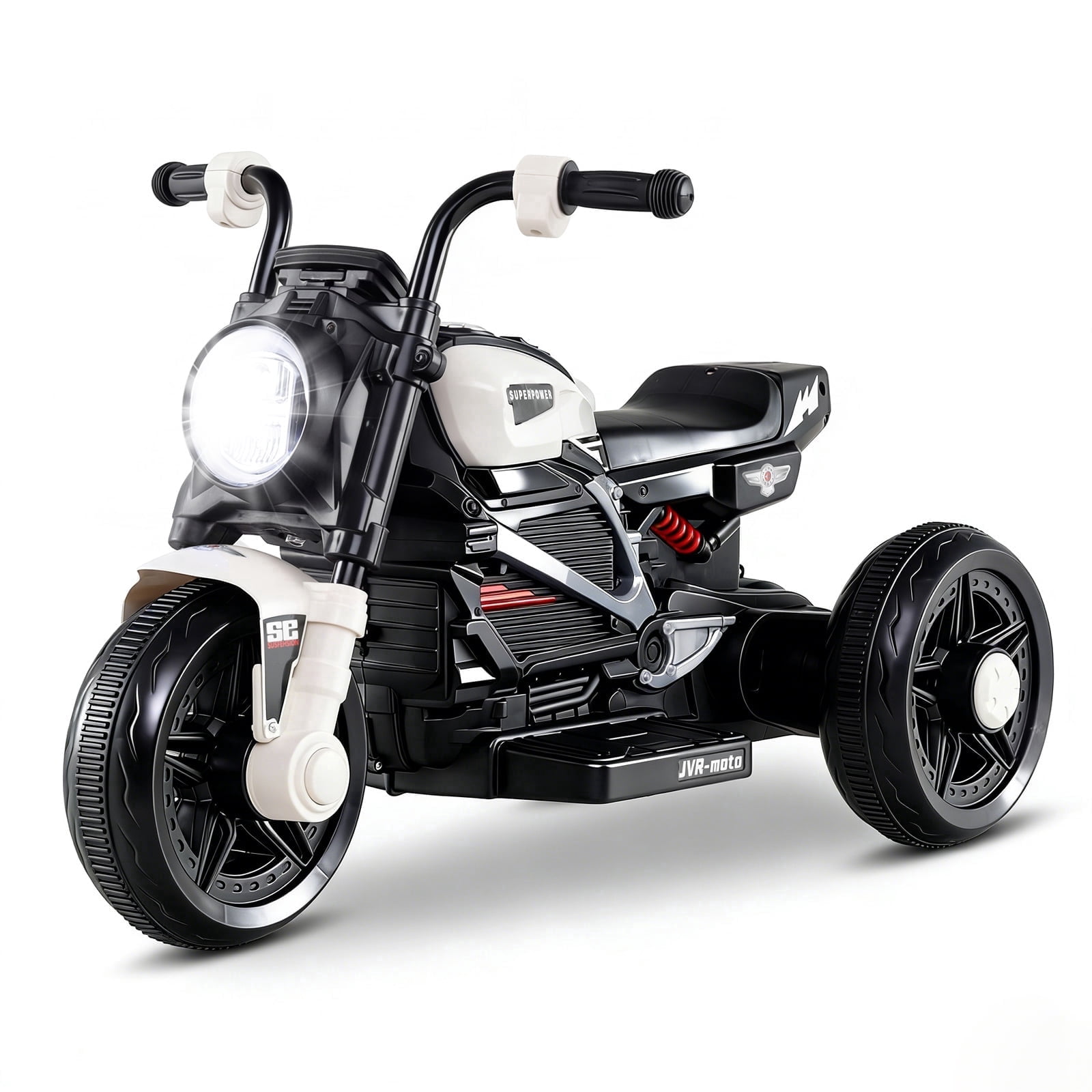 OLAKIDS 6V Kids Motorcycle with Forward & Reverse Switch, Headlight, Horn, Music, Story, USB Port, 3-Wheel Battery Powered Electric Ride on Toys for Toddler Boys Girls