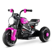 OLAKIDS 6V Kids Motorcycle with Forward & Reverse Switch, Headlight, Horn, Music, Story, USB Port, 3-Wheel Battery Powered Electric Ride on Toys for Toddler Boys Girls