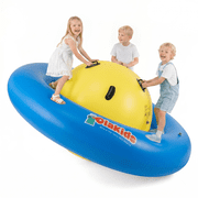 OLAKIDS 8FT Inflatable Dome Rocker Bouncer, Outdoor Kids Giant Roll and Play Seesaw Rocker with 6 Secure Handles, Max Weight 250 LBS, Toddlers Climbing Game Toy Backyard Play Center Equipment