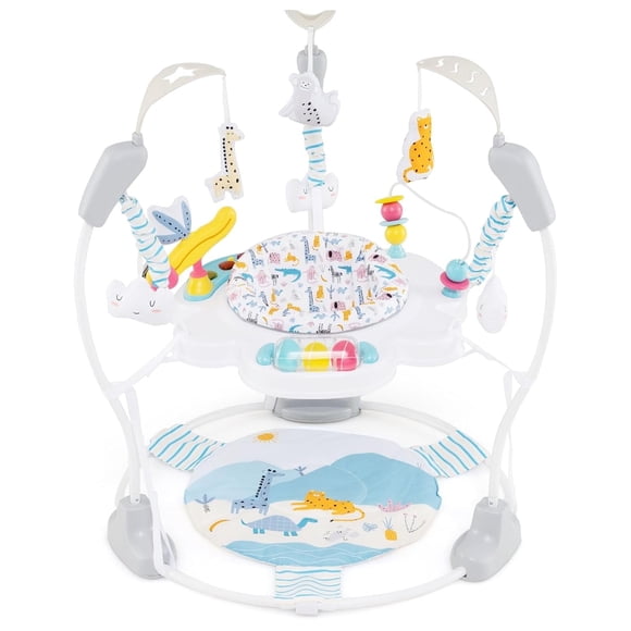 INFANS Baby Activity Center, 3 in 1 Play Center Jumpers and Bouncers with Music, Lights, Interactive Toys, 360°Rotating Seat, 3 Adjustable Heights, Exersaucer Learning Toys for Baby 6-12 Months