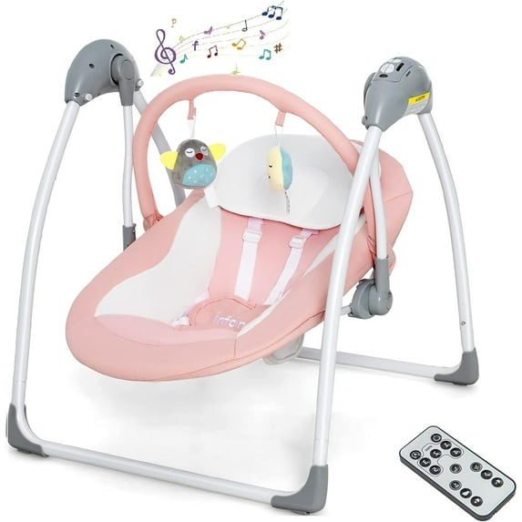 OLAKIDS Baby Swing for Infants, Compact Portable Baby Electric Rocker ...