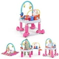 thumbnail image 1 of OLAKIDS 5 in 1 Baby Activity Center with 8 Toys, Play Mat, 360°Rotating Seat, Foldable Infant Learning Table with 3 Adjustable Height for 0-24 Months, 1 of 9
