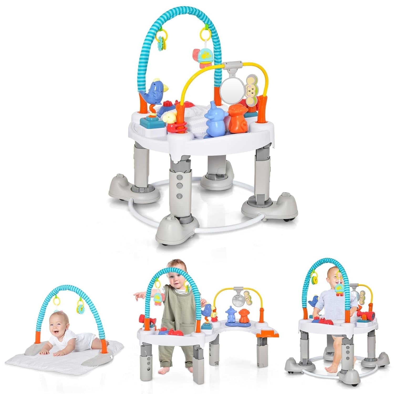 Walmart daily deals:  OLAKIDS 5 in 1 Activity Center with 8 Toys, Play Mat, 360°Rotating Seat, Foldable Infant Learning Table with 3 Adjustable Height for 0-24 Months