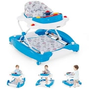 OLAKIDS Baby Walker, 6 in 1 Behind Walker Learning Seated Rocker Bouncer with Removable Music Tray, Adjustable Height, Washable Seat Cushion, Foldable Activity Center for Toddlers