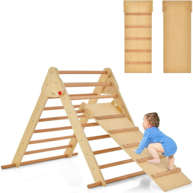 OLAKIDS Climbing Toys for Toddlers, 3 in 1 Foldable Kids Wood