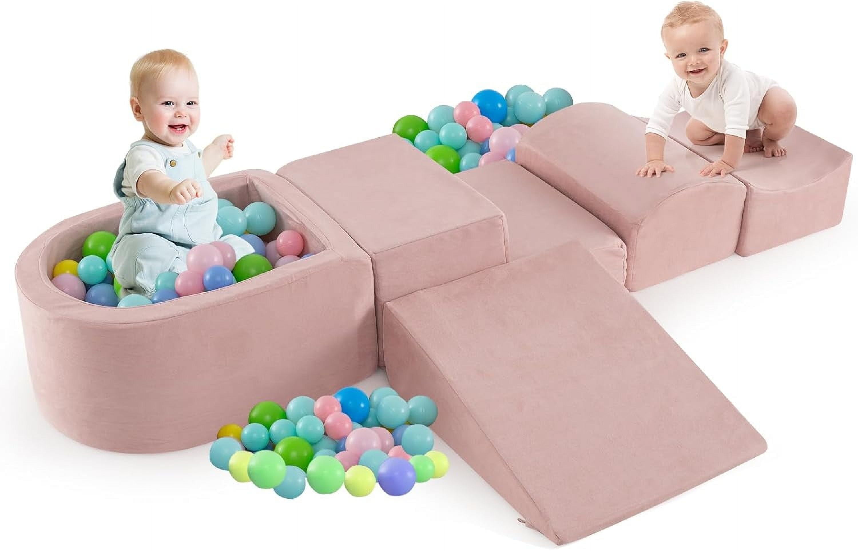 Walmart Black Friday Deals 2025 - OLAKIDS Climbing Toys for Toddlers, Foam Climbing Blocks and Ball Pit for Baby, 5pc Kids Climb and Crawl Block Activity Structure Play Set, Indoor Foam Play Gym for Crawling and Sliding