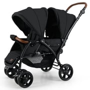 INFANS Double Stroller, Foldable Baby Tandem Stroller with Djustable Backrest Canopy Footrest, 5-Point Harness, Storage Basket, Convertible Compact Lightweight 