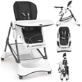 thumbnail image 1 of INFANS High Chair with One-Hand Removable Tray, 4 Lockable Wheels & Large Storage Basket - Multi-Adjustable Height, Recline & Footrest, Removable Cushion, Foldable for Baby, Infant& Toddler, Grey, 1 of 9
