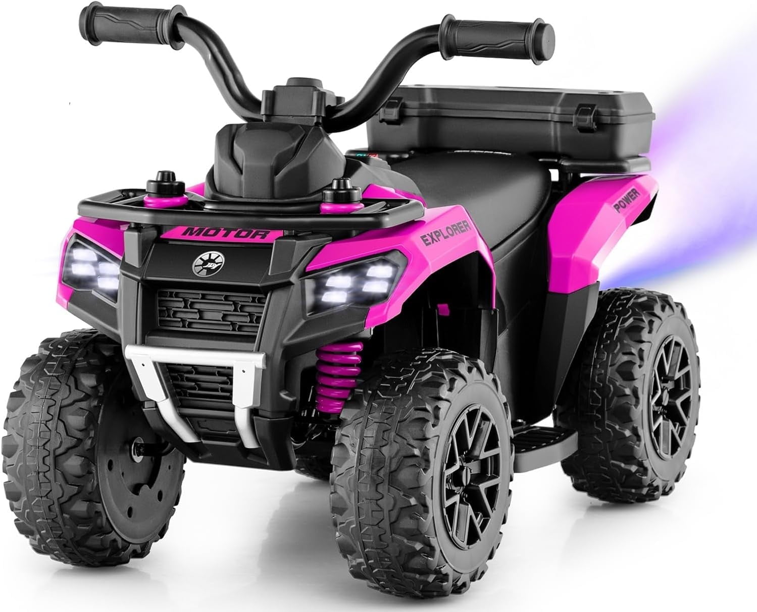 OLAKIDS Kids ATV with Spray Function, Remote Control, Storage Trunk, 6V Electric Toddler Ride on Toy