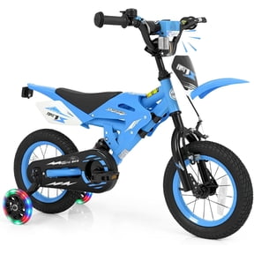 OLAKIDS Kids BMX Bike, 12 16 Inch Motorcycle Style Toddler Bicycle with Light up Training Wheels Rear Suspension Sound Box Adjustable Handlebar for Boys Girls