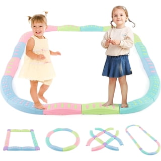 OLAKIDS Kids Balance Beam Stepping Stones Set, 20 PCS Montessori Obstacle Course for Toddler Indoor Outdoor, Non Slip Rubber Base, Gymnastics Toy, Build Coordination Gross Motor Skills