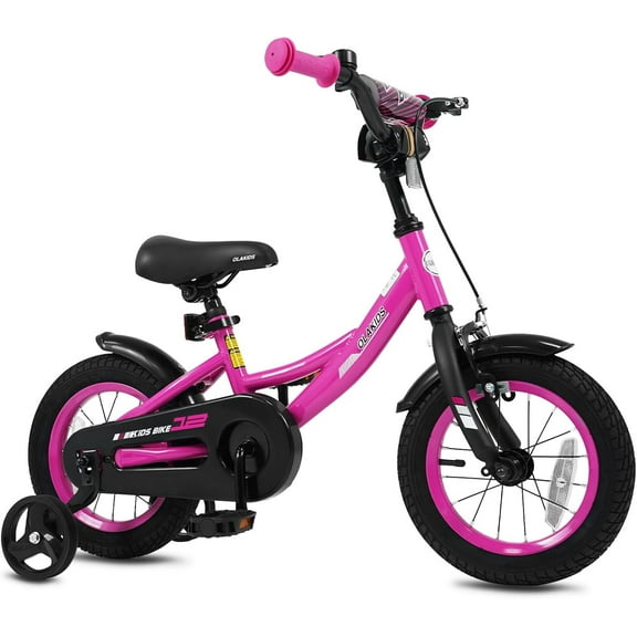 OLAKIDS Kids Bike, 12 14 16 18 Inch BMX Style Toddlers Bike with Training Wheels Adjustable Seat Handlebar Coaster Brake Handbrake Safety Bell, Children's Bicycle for Boys Girls
