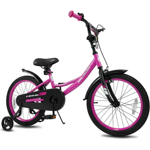 OLAKIDS Kids Bike, 12 14 16 18 Inch BMX Style Toddlers Bike with Training Wheels Adjustable Seat Handlebar Coaster Brake Handbrake Safety Bell, Children's Bicycle for Boys Girls