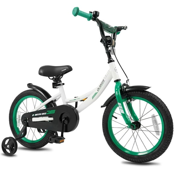 OLAKIDS Kids Bike, 12 14 16 18 Inch BMX Style Toddlers Bike with Training Wheels Adjustable Seat Handlebar Coaster Brake Handbrake Safety Bell, Children's Bicycle for Boys Girls