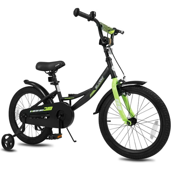 OLAKIDS Kids Bike, 12 14 16 18 Inch BMX Style Toddlers Bike with Training Wheels Adjustable Seat Handlebar Coaster Brake Handbrake Safety Bell, Children's Bicycle for Boys Girls