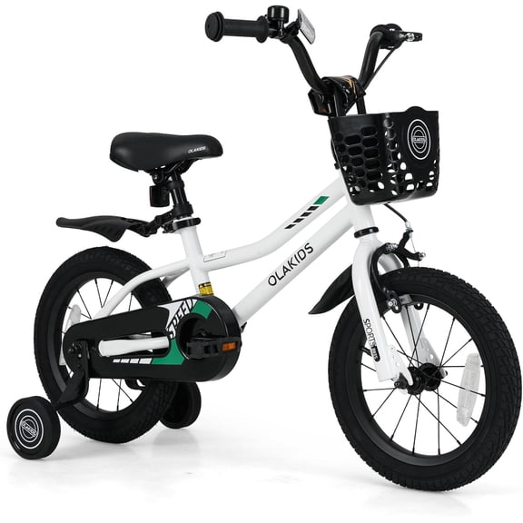 OLAKIDS Kids Bike, 12 14 16 18 Inch Toddlers Bike with Training Wheels Adjustable Seat and Handlebar, Handbrake and Coaster Brake, Children's Bicycle for Boys Girls