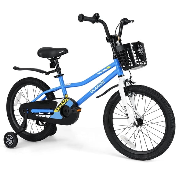 OLAKIDS Kids Bike, 12 14 16 18 Inch Toddlers Bike with Training Wheels Adjustable Seat and Handlebar, Handbrake and Coaster Brake, Children's Bicycle for Boys Girls