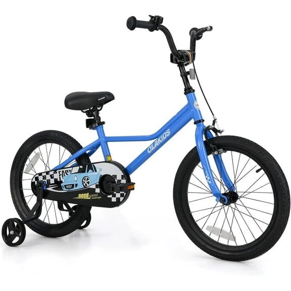 OLAKIDS Kids Bike, 12 14 16 18 Inch Toddlers Bike with Training Wheels Safety Bell Adjustable Seat and Handlebar Handbrake and Coaster Brake, Children's Bicycle for Boys Girls