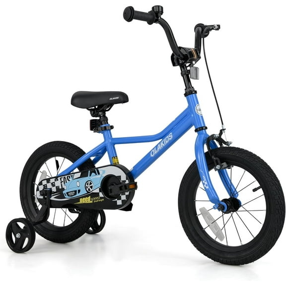 OLAKIDS Kids Bike, 12 14 16 18 Inch Toddlers Bike with Training Wheels Safety Bell Adjustable Seat and Handlebar Handbrake and Coaster Brake, Children's Bicycle for Boys Girls