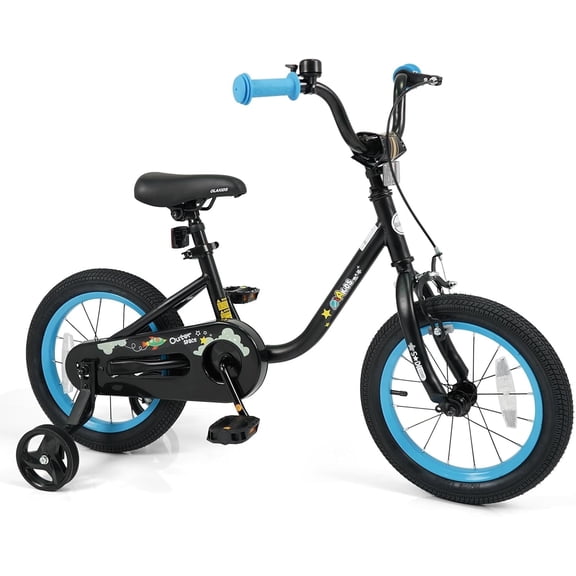 OLAKIDS Kids Bike, 12 14 16 Inch Toddler Bicycle with Training Wheels, Space Theme Children Bike with Adjustable Seat Handlebar Handbrake Coaster Brake Safety Bell for Boys Girls 3-8