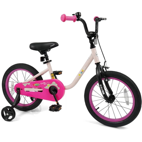 OLAKIDS Kids Bike, 12 14 16 Inch Toddler Bicycle with Training Wheels, Space Theme Children Bike with Adjustable Seat Handlebar Handbrake Coaster Brake Safety Bell for Boys Girls 3-8