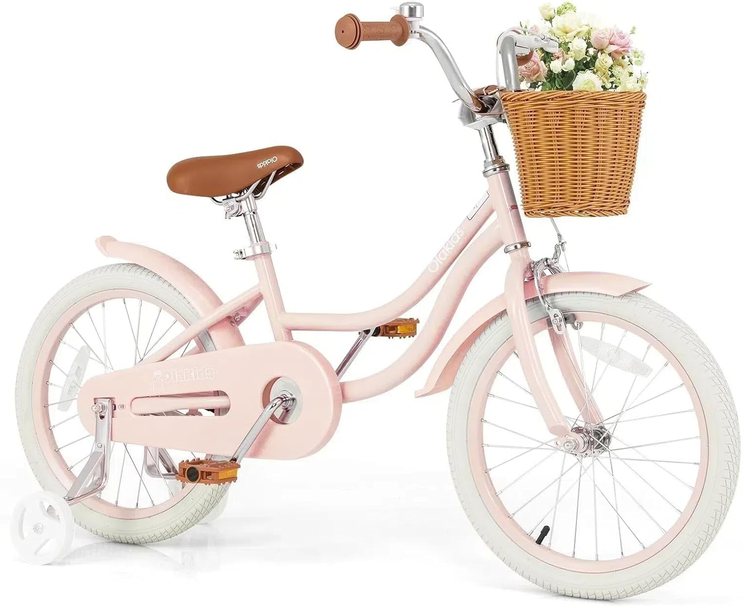 18 Feet Kids Bike with Removable Training Wheels - White