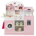 thumbnail image 1 of OLAKIDS Kids Kitchen Playset, Toddler Wooden Kitchen Pretend Cooking Toy Set with Coffee Maker Ice Machine Dishwasher Microwave Storage Cabinet, Simulation Play Kitchen for Boys Girls 3+, 1 of 9