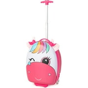 OLAKIDS Kids Luggage, 16’’ Carry On Rolling Suitcase for Girls Boys with LED Flashing Spinner Wheels, Travel Trolley Hardside Case for Toddlers (Pink Pony)