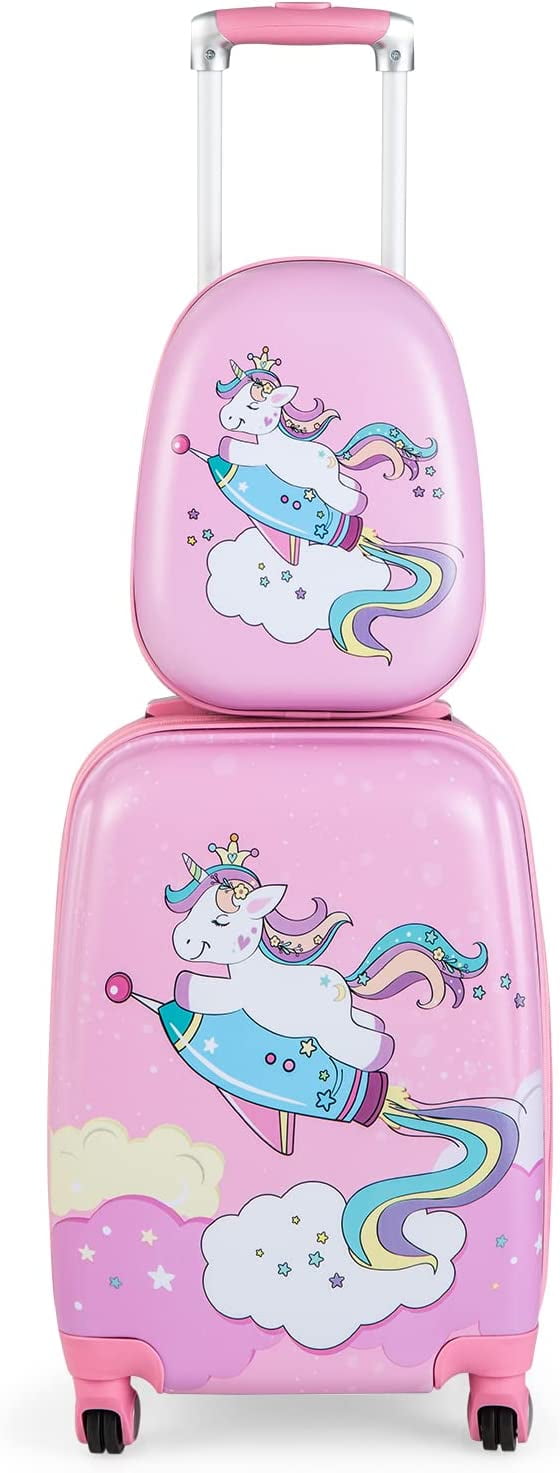 OLAKIDS Kids Luggage Set, 12'' Backpack, 18'' Roller Suitcase, 2 Pcs