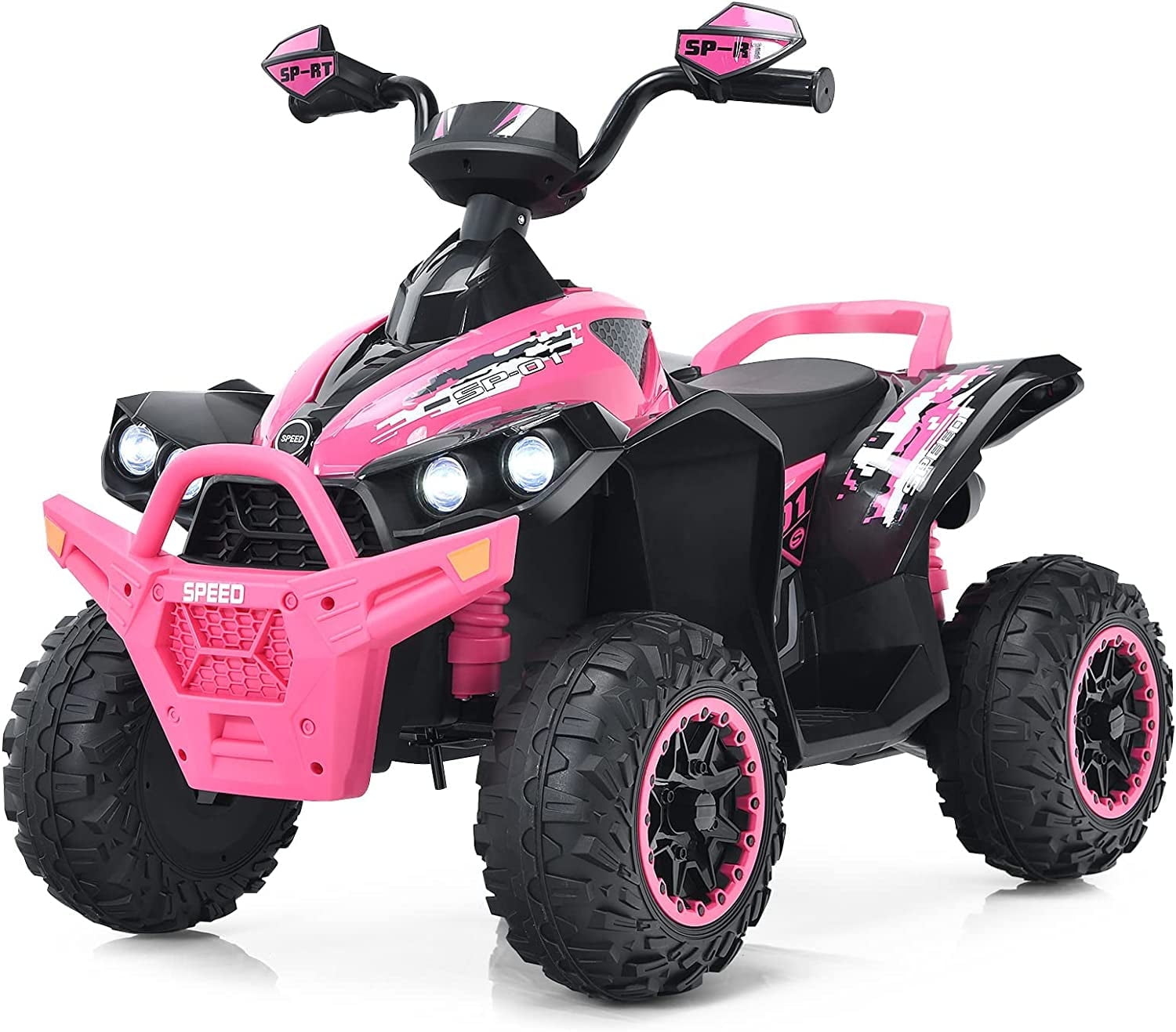 OLAKIDS ATV Quad Ride-On Toy for Kids 3+, LED Lights & Music