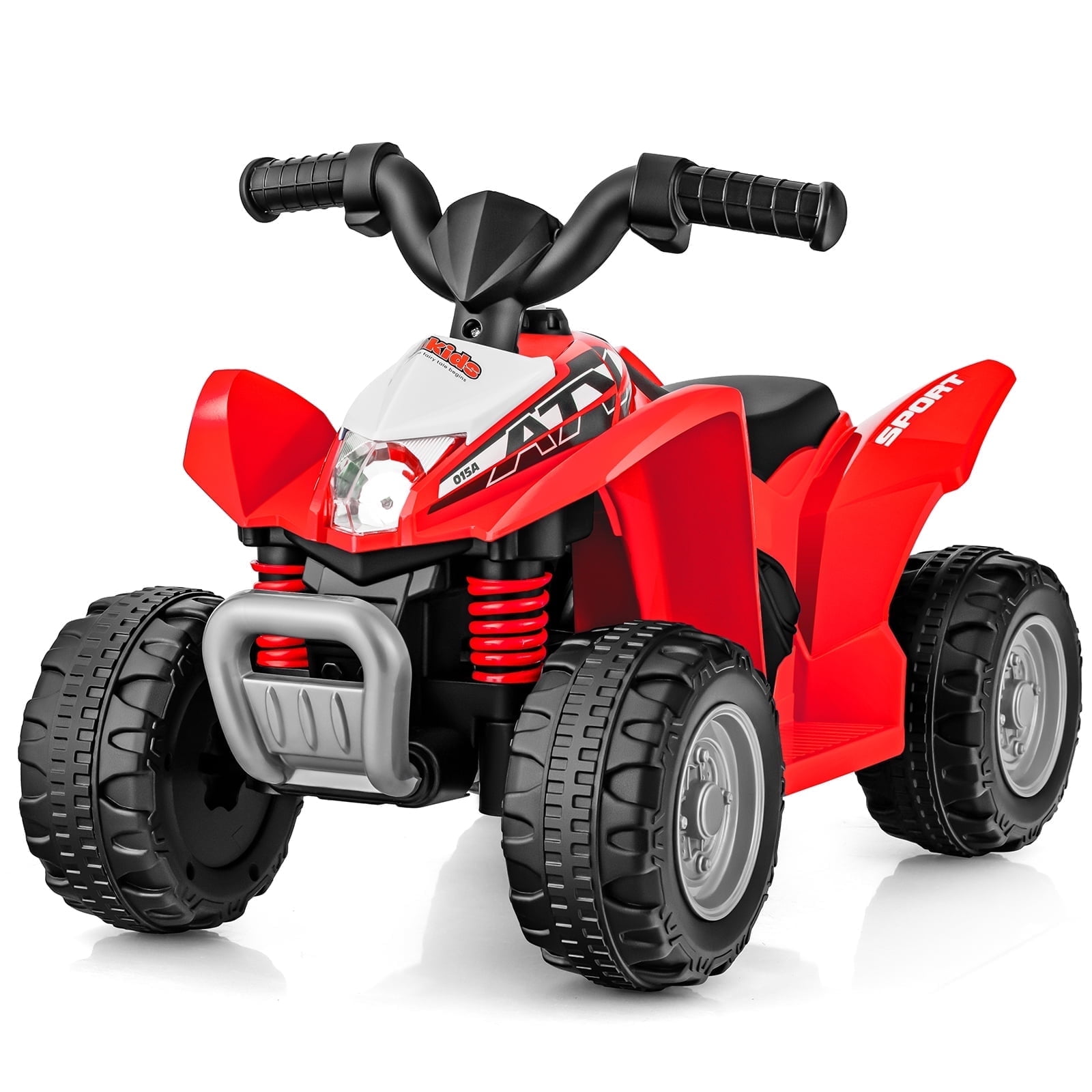 OLAKIDS Kids Ride On ATV, 6V Electric Vehicle for Toddlers, 4 Wheeler Battery Powered Motorized Quad Toy Car for Boys Girls with LED Lights, Horn (Garnet)