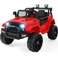 thumbnail image 1 of OLAKIDS Kids Ride On Truck, 12V Electric Vehicle Car with Remote Control, Toddlers Battery Powered Toy with 2 Speeds, Spring Suspension, Double Open Doors, LED Lights, Music, USB, Mp3 (Red), 1 of 10