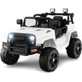 thumbnail image 1 of OLAKIDS Kids Ride On Truck, 12V Electric Vehicle Jeep Car with Remote Control, Toddlers Battery Powered Toy with 2 Speeds, Spring Suspension, Double Open Doors, LED Lights, Music, USB, Mp3 (White), 1 of 10