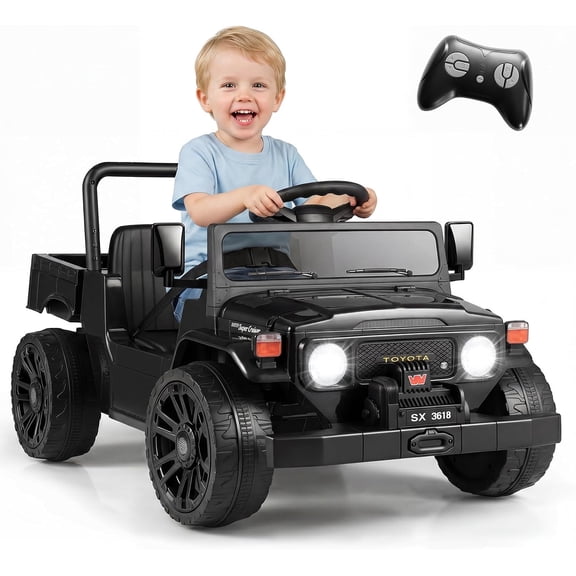OLAKIDS Licensed Electric Car for Kids, 12V Ride On Car with Dump Bed, Remote Control, Music & Light, Bluetooth, Ride On Truck for Boys Girls 3+ Years