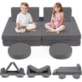 thumbnail image 1 of INFANS Modular Kids Play Couch, 6 PCS Toddler Creative Sectional Fort Building Sofa for Playroom, Bedroom, Children Convertible Soft Foam Furniture Playset and Floor Cushion for Boys and Girls, 1 of 9