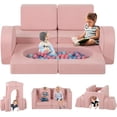 thumbnail image 1 of INFANS Modular Kids Play Couch, 8 PCS Toddler Creative Sectional Fort Building Sofa for Playroom, Bedroom, Children Convertible Versatile Soft Foam Furniture Playset Crawling Floor Cushion, 1 of 9