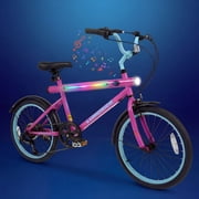 OLAKIDS Mountain Bike, 20 Inch Bicycle with 7 Lighting Modes Bluetooth Music 6 Speed Drivetrain