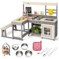 thumbnail image 1 of OLAKIDS Mud Kitchen, Outdoor Play Kitchen with Faucet Chalkboard Stoves Removable Sink Cooking Accessories Wooden Kids Kitchen Playset Backyard Garden Toys Gift for Boys Girls Ages 3+, 1 of 8