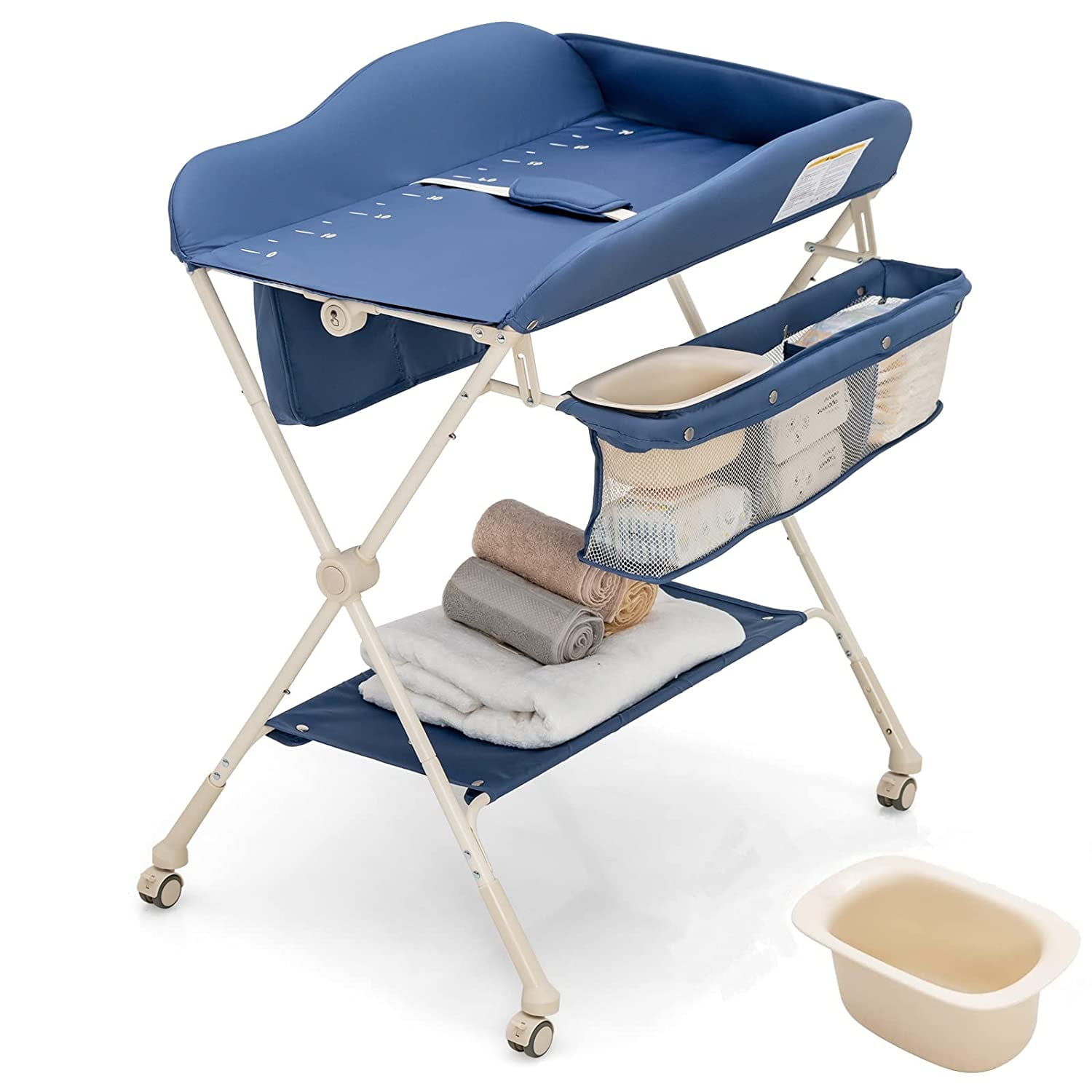 OLAKIDS Portable Baby Changing Table, Folding Diaper Dresser Station