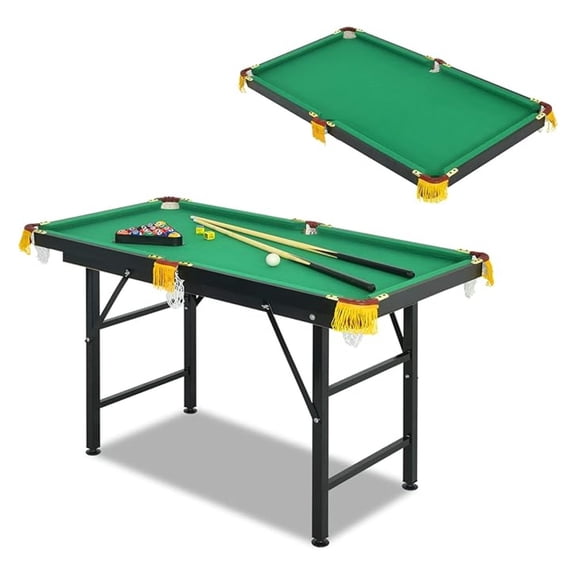 OLAKIDS Portable Folding Billiards Table with 2 Billiard Cues, Ball, Triangle Rack, Brush, Chalk, 47 Inch Game Pool Table for Kids Adults Family Office