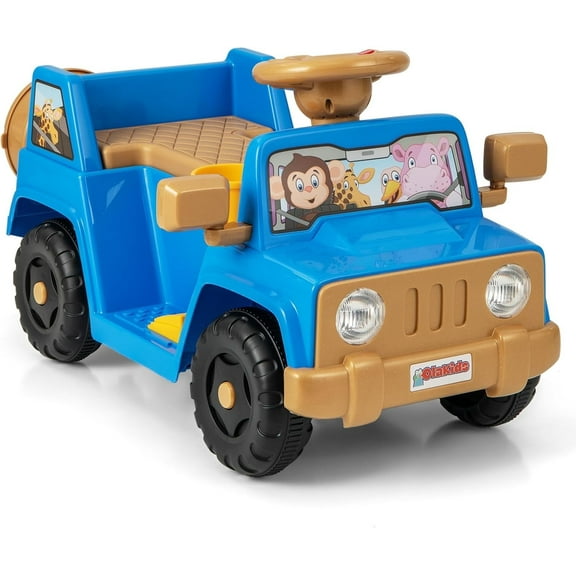OLAKIDS Ride on Car, 6V Toddler Electric Vehicle with Storage Tire, Horn, Charger, Battery Powered Motorized Quad Riding Toys for 18+ Months Boys Girls