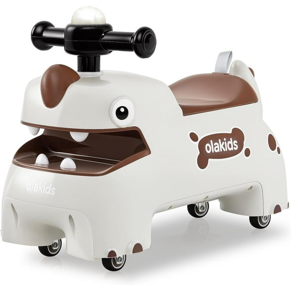 OLAKIDS Ride on Push Car, Baby Foot-to-Floor Sliding Car with Universal wheels, Light, Sound, Under-Seat Storage, Ride on Toy for Toddlers Kids Boys Girls Aged 3+ Years