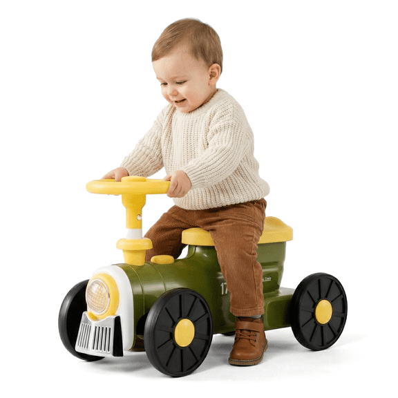 OLAKIDS Ride on Push Car, Kids Foot-to-Floor Sliding Car for Toddler with Train Whistle Sound, Under-Seat Storage, Toy Walker for Boys Girls Aged 19-36 Months