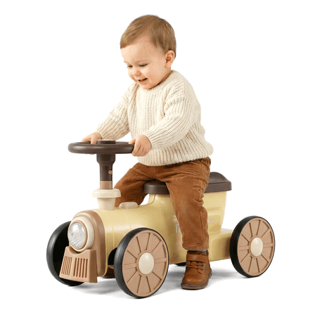 OLAKIDS Ride on Push Car, Kids Foot-to-Floor Sliding Car for Toddler with Train Whistle Sound, Under-Seat Storage, Toy Walker for Boys Girls Aged 19-36 Months