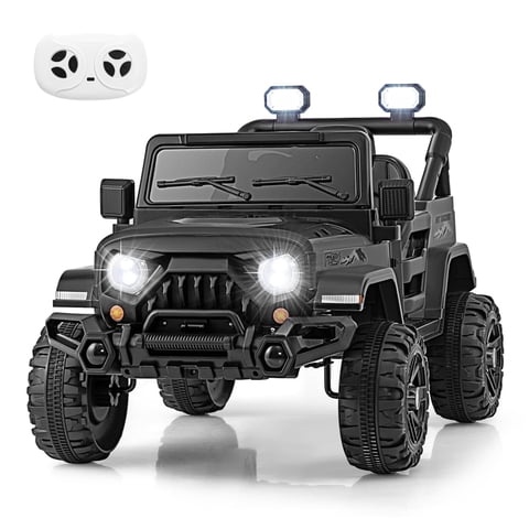 OLAKIDS Ride on Truck, 12V Battery Powered Electric Vehicle for Kids with Remote Control, Bluetooth, Power Display, LED Lights, Music Player, Ride on Toy for 3+ Boys Girls